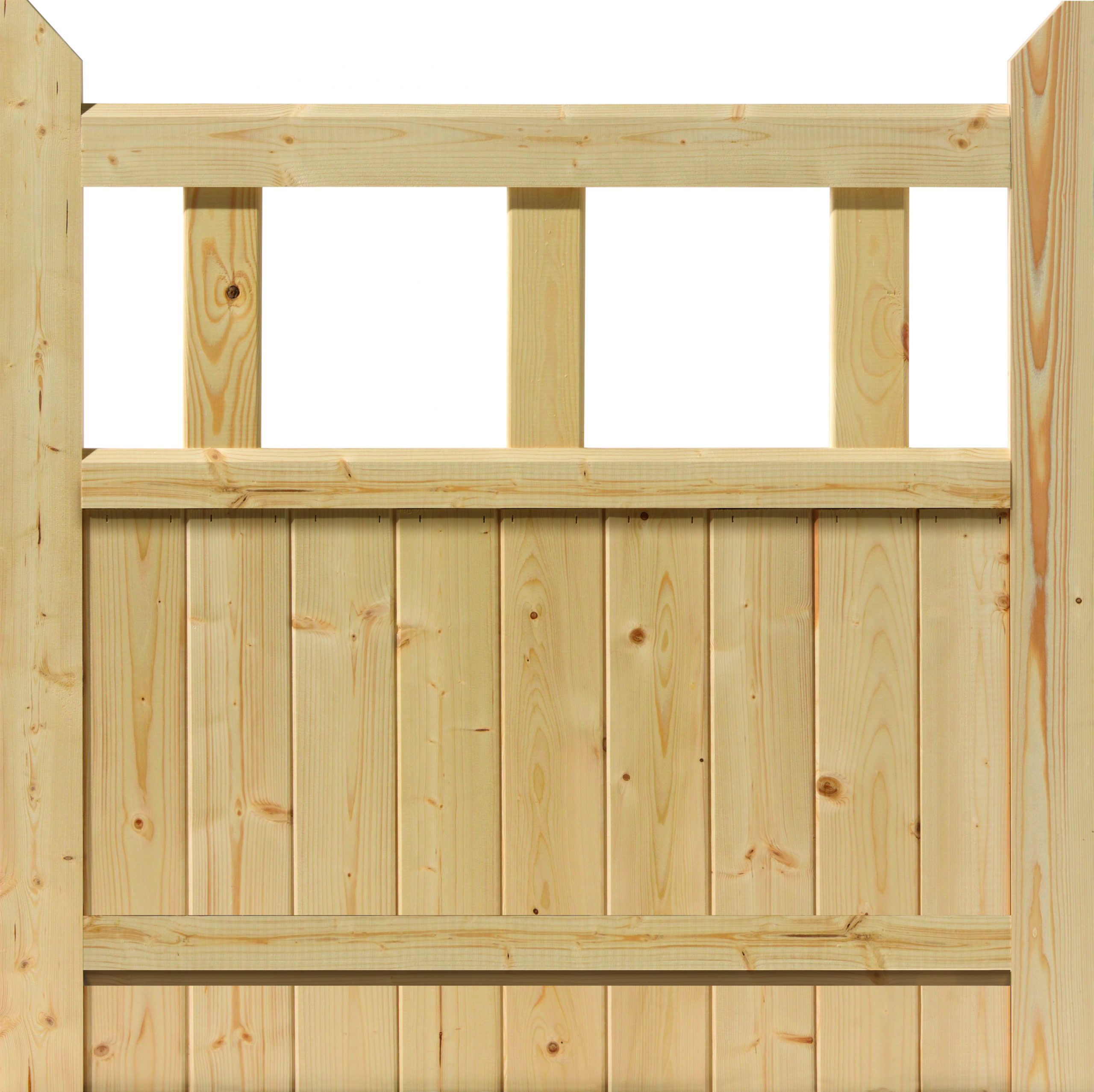 Untreated solid bottom 3x3 gate , back view